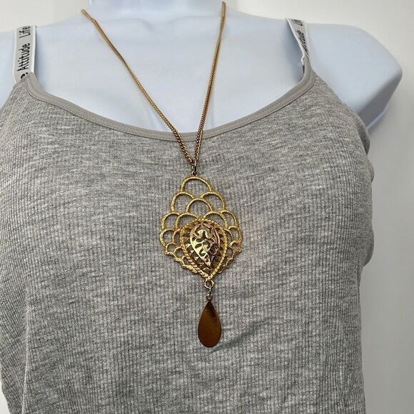 Vintage Lisner Avon collaboration long necklace pendant - Picture 4 of 10